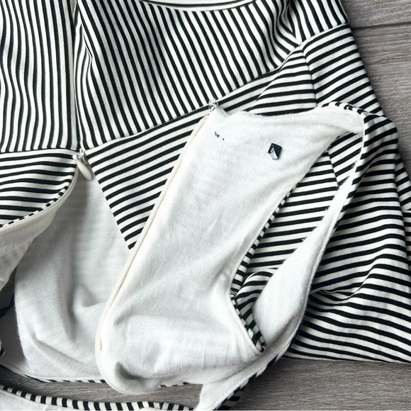 Bebe Short Asymmetrical Striped Stretch  Mini Dress - Picture 11 of 15